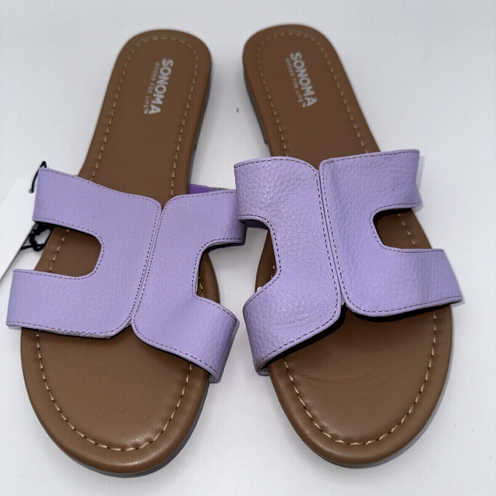 Sonoma Goods For Life Jeanette Lavender H-Band Slide Sandals Women's Mβ NWT